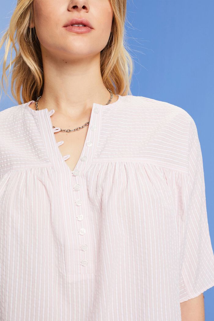 Textured short-sleeve blouse, LIGHT PINK, detail image number 2