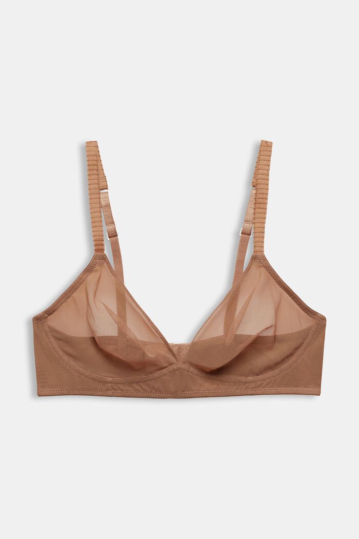 Recycled: unpadded, non-wired bra, SKIN BEIGE, overview