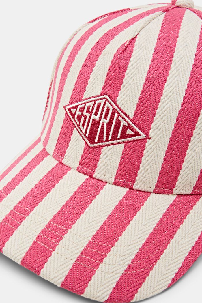 Logo Striped Baseball Cap, PINK FUCHSIA, detail image number 1