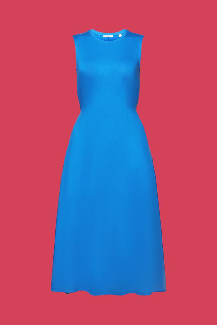 Jersey midi dress with fixed waist bands, BRIGHT BLUE, detail image number 5