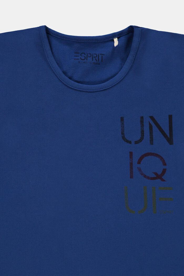 Cotton T-shirt with printed lettering, INK, detail image number 2