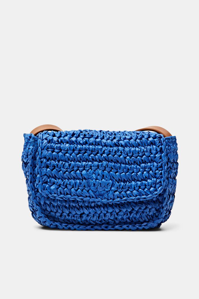 Crochet Flap Shoulder Bag, BRIGHT BLUE, detail image number 0