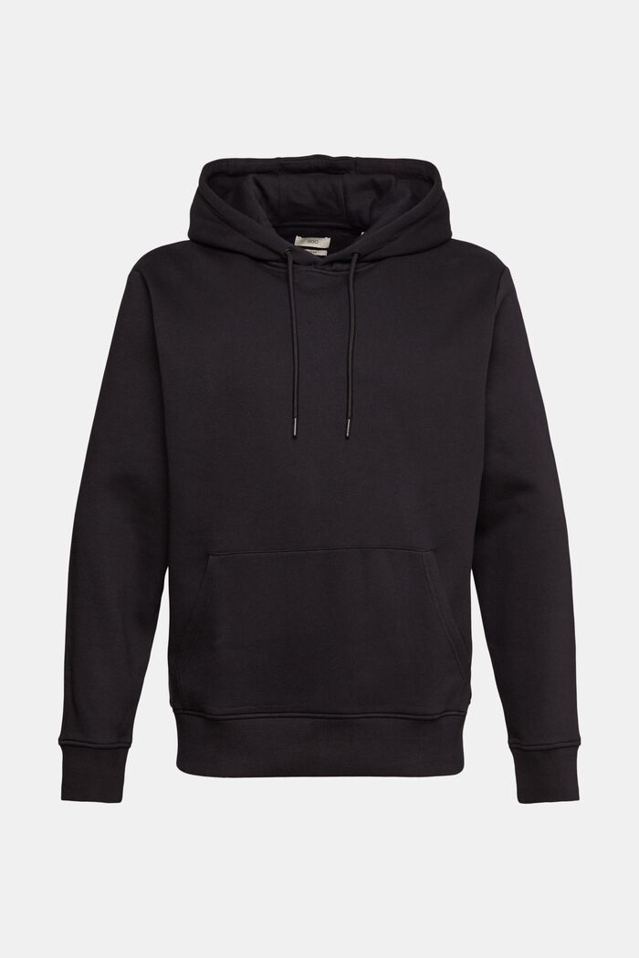 Hooded sweatshirt made of recycled material, BLACK, overview