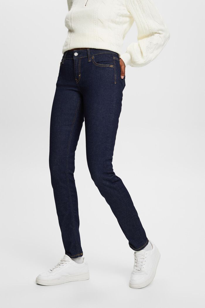 Recycled: mid-rise slim jeans, BLUE RINSE, detail image number 0