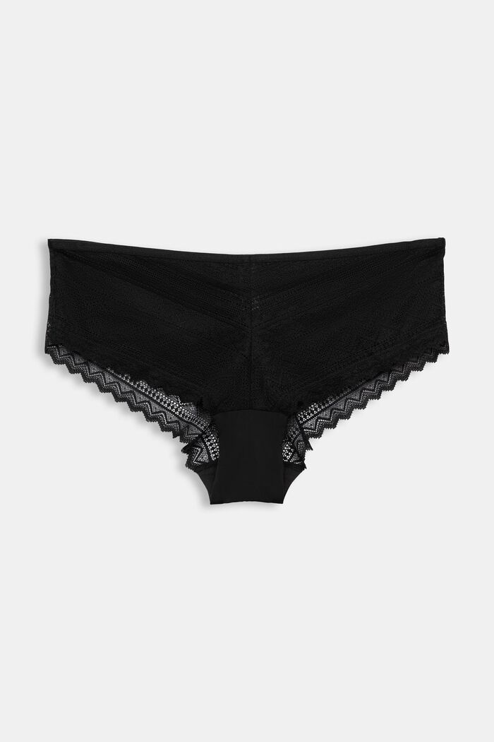 Graphic Lace Brazilian Hipster Shorts, BLACK, detail image number 3