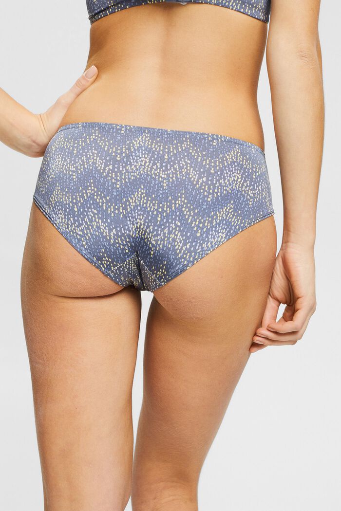 Patterned hipster shorts made of recycled material, GREY BLUE, detail image number 4