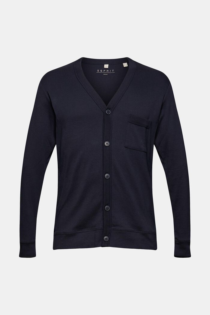Jersey cardigan, NAVY, overview