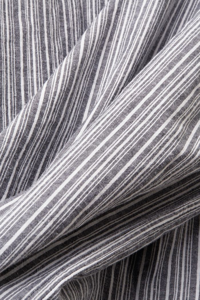 Striped shirt with linen, BLACK, detail image number 6