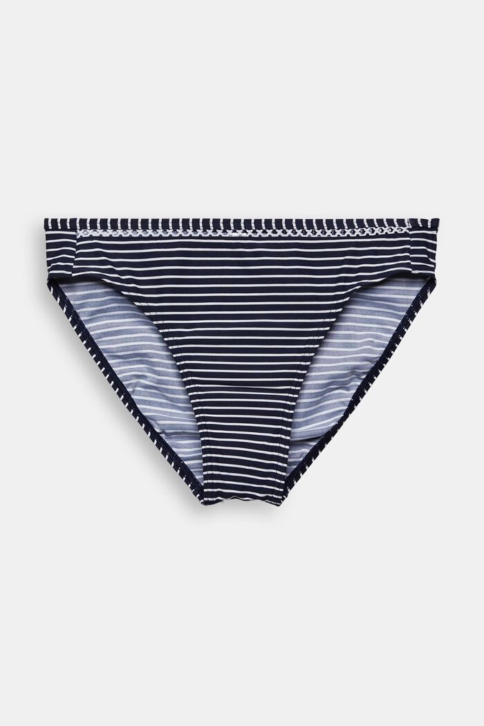 Recycled: striped bikini briefs, NAVY, detail image number 0