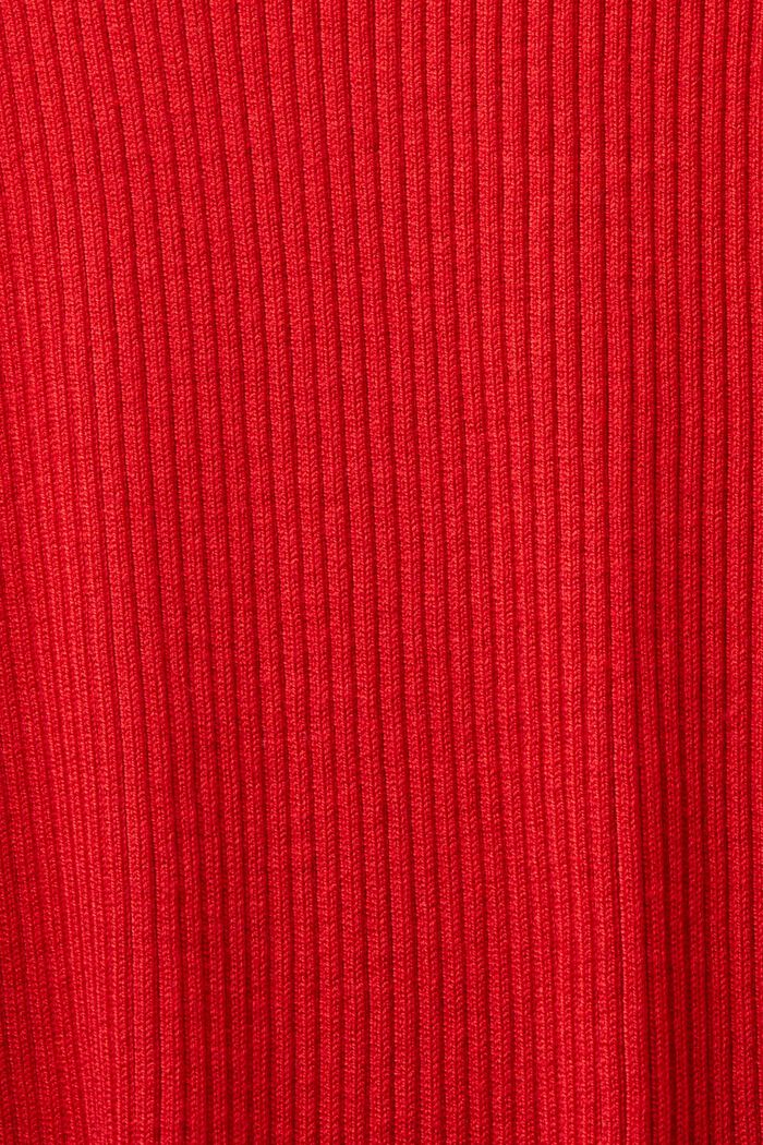Rib-Knit Cardigan, RED, detail image number 4