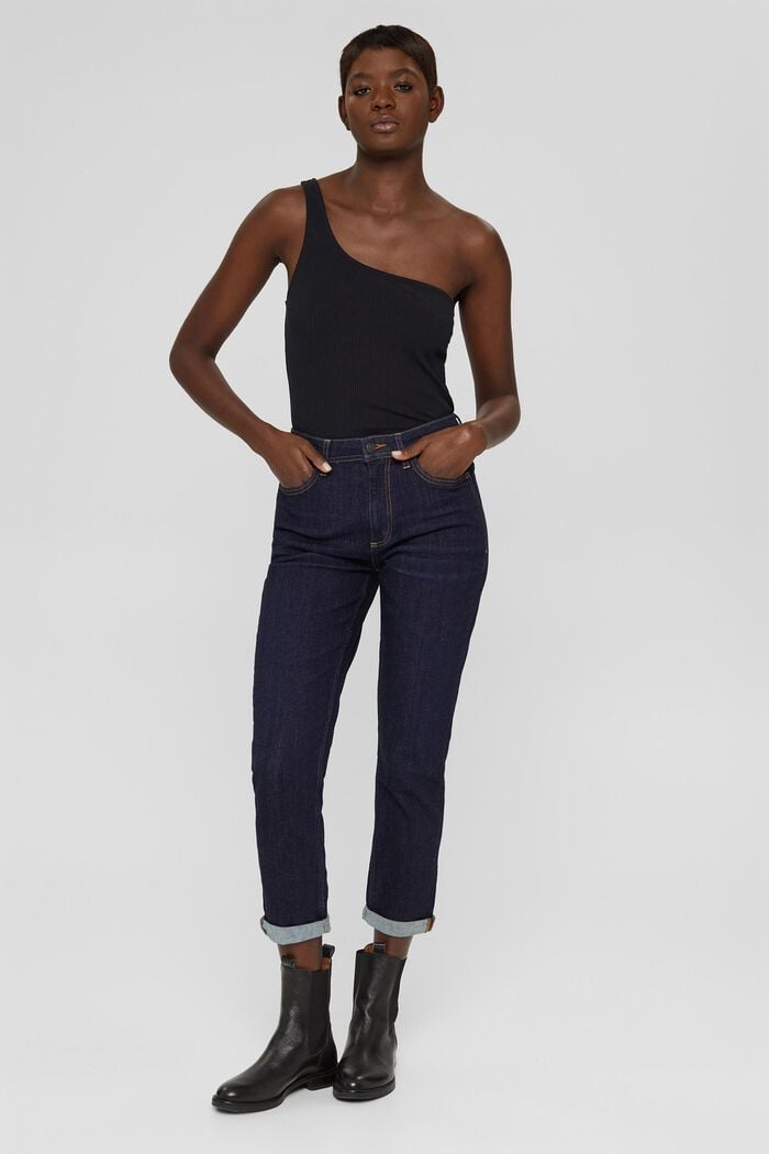 Cropped jeans in stretchy cotton