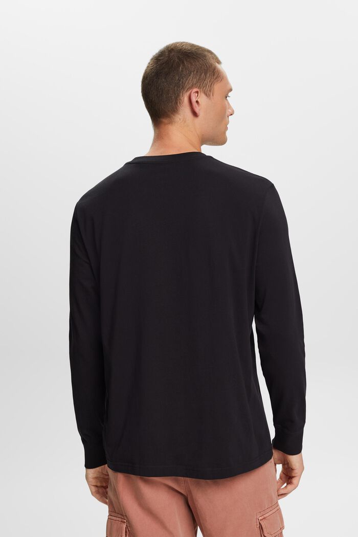 Jersey long sleeve, 100% cotton, BLACK, detail image number 3