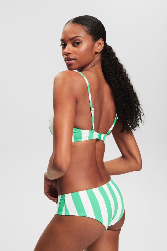 Striped Padded Bikini Top, NEW GREEN, detail image number 3