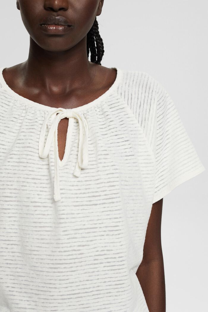 With linen: striped T-shirt, OFF WHITE, detail image number 2