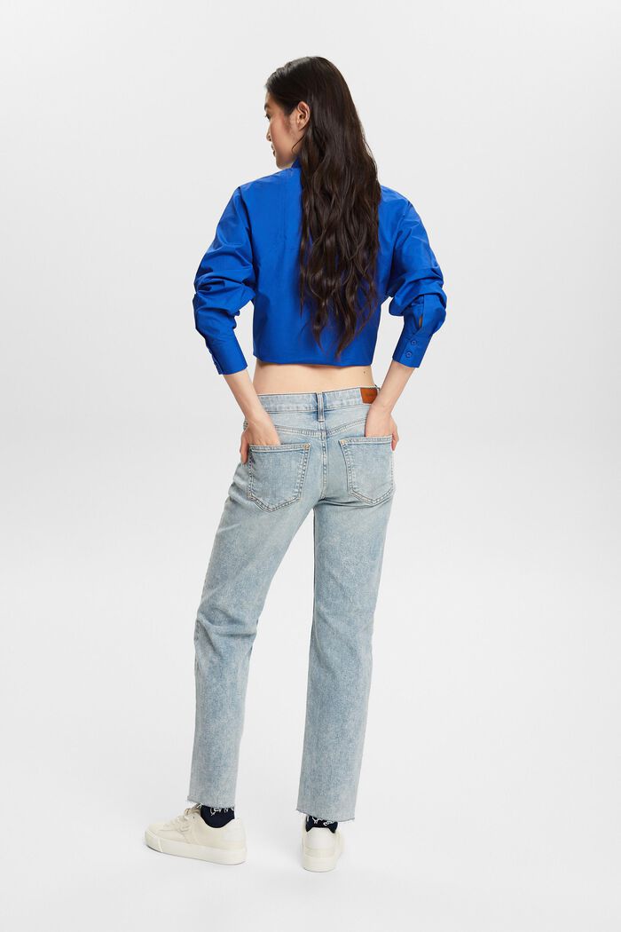 Mid-Rise Straight Jeans, BLUE LIGHT WASHED, detail image number 2