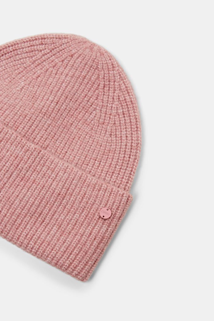 Ribbed-Knit Beanie, OLD PINK, detail image number 1