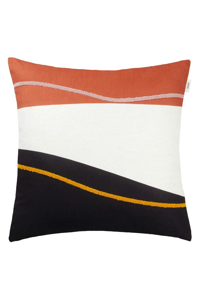 Multicoloured decorative cushion cover with effect stripes