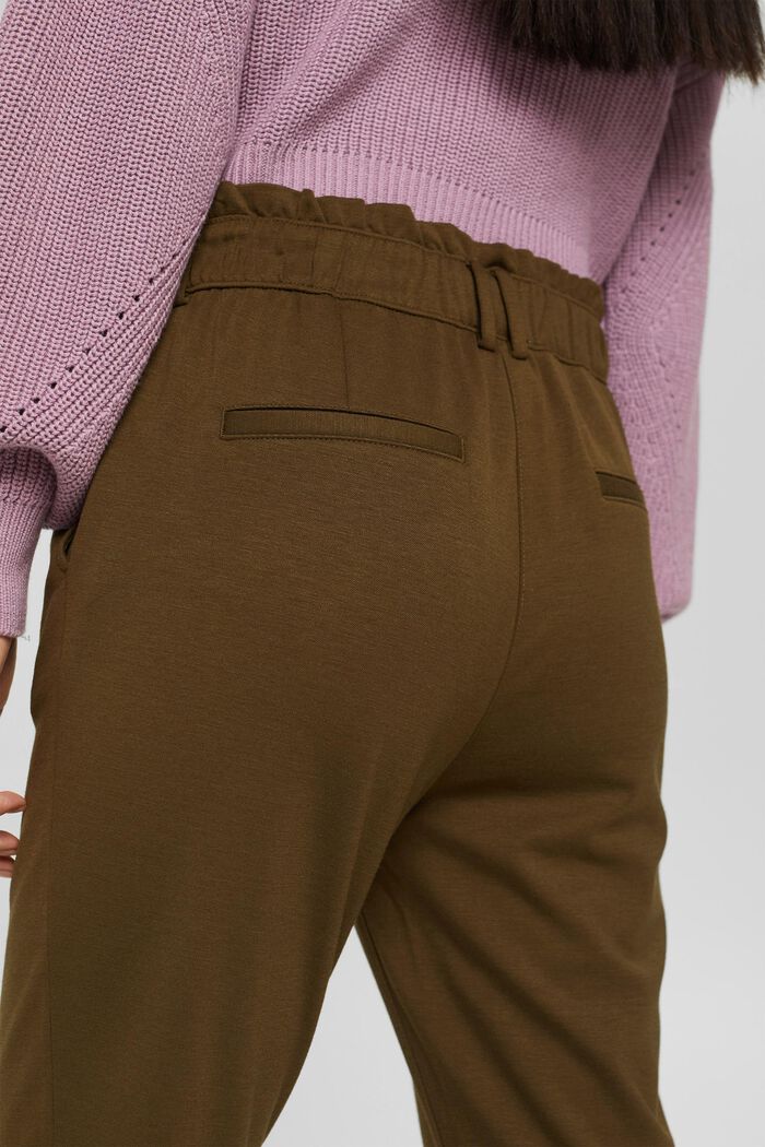 Jersey trousers with elasticated waistband, KHAKI GREEN, detail image number 5