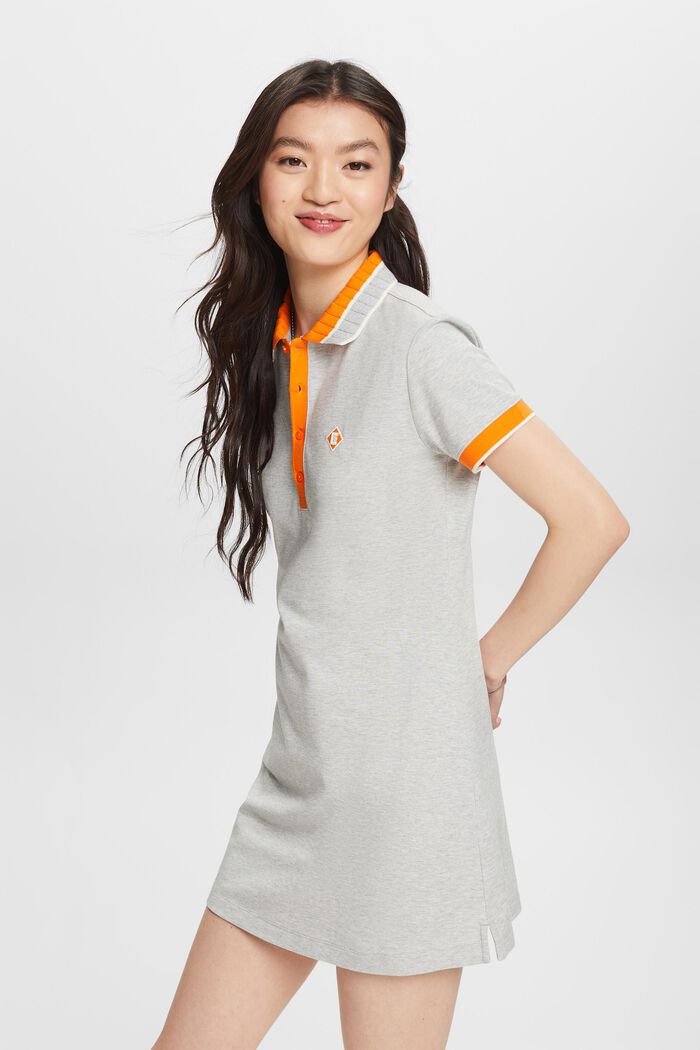 Polo T-Shirt Mini Dress, LIGHT GREY, detail image number 4