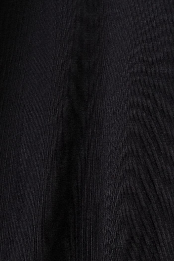 Pima Cotton-Jersey Crewneck T-Shirt, BLACK, detail image number 5