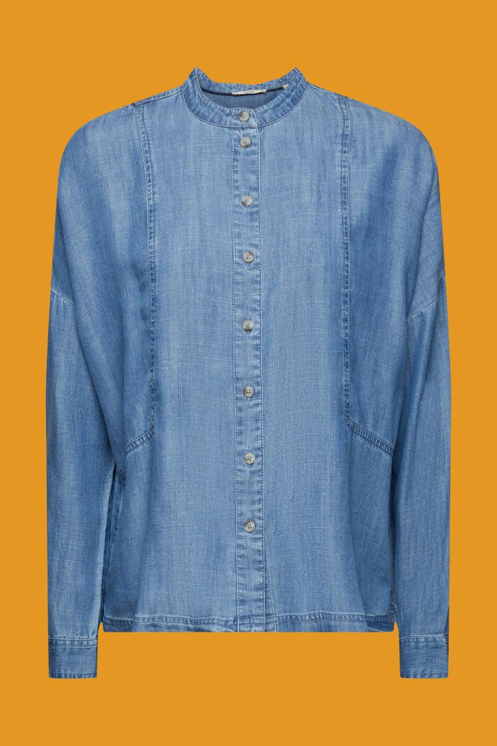 Lightweight denim blouse, BLUE MEDIUM WASHED, detail image number 5