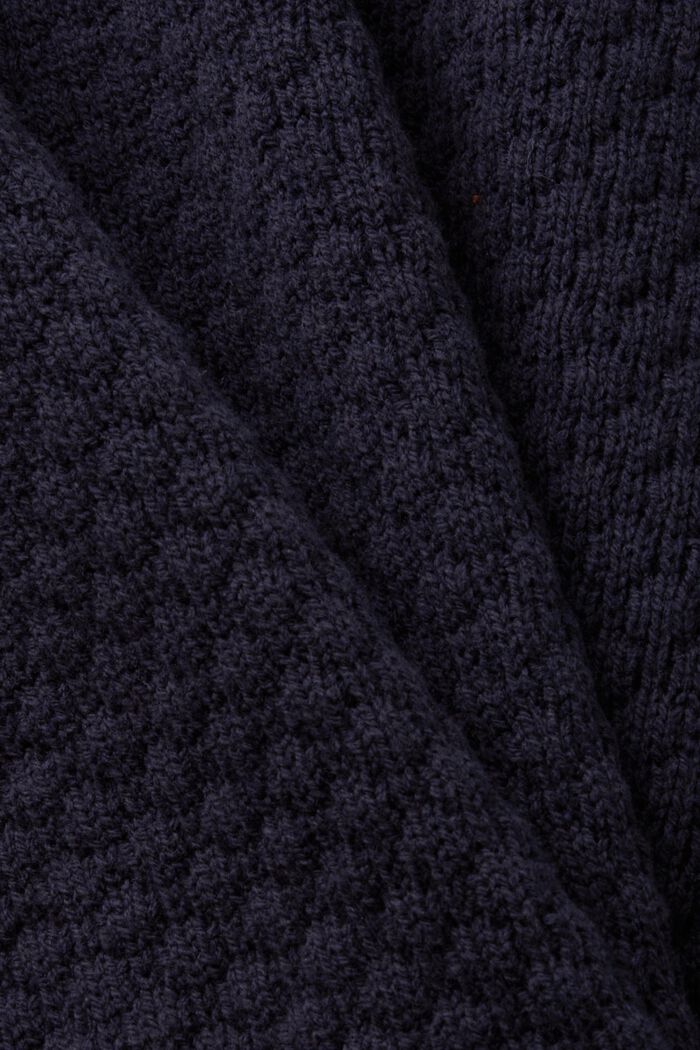 Textured knit jumper, cotton blend, NAVY, detail image number 6