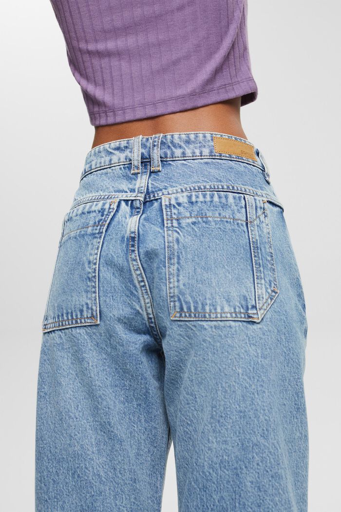 Cotton dad jeans, BLUE LIGHT WASHED, detail image number 4