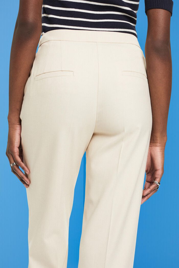 Cropped high-rise business trousers, LIGHT BEIGE, detail image number 2