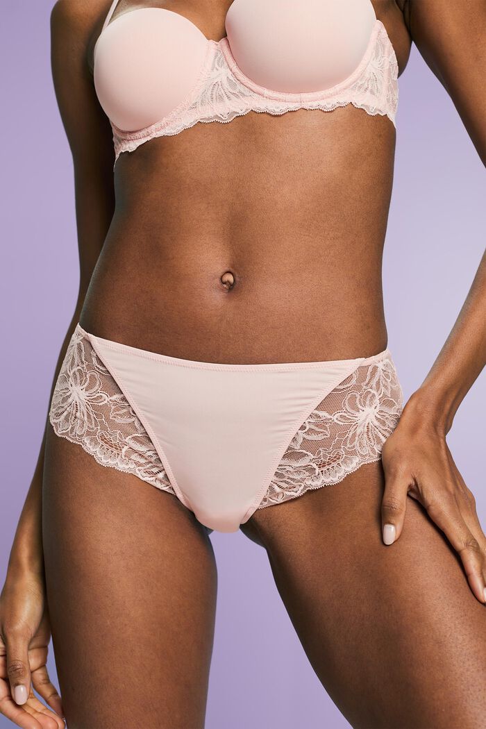 Brazilian Hipster Lace Shorts, LIGHT PINK, detail image number 1