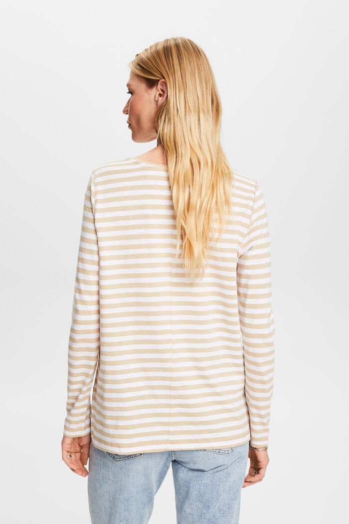 Striped Long Sleeve Top, SAND, detail image number 3