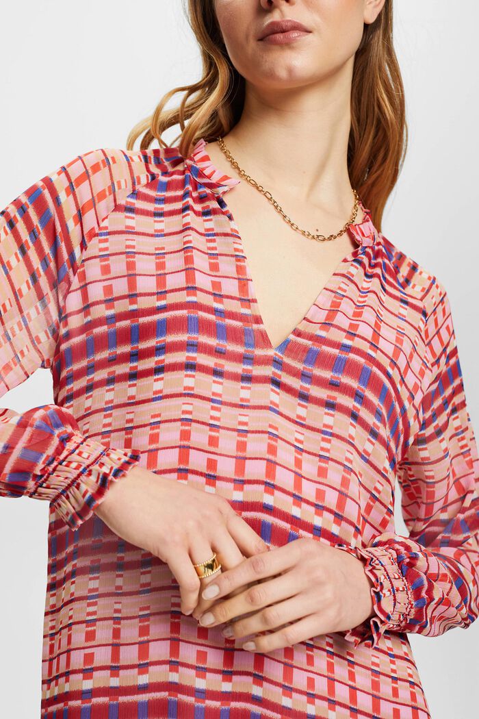 Patterned chiffon midi dress, PINK FUCHSIA, detail image number 2