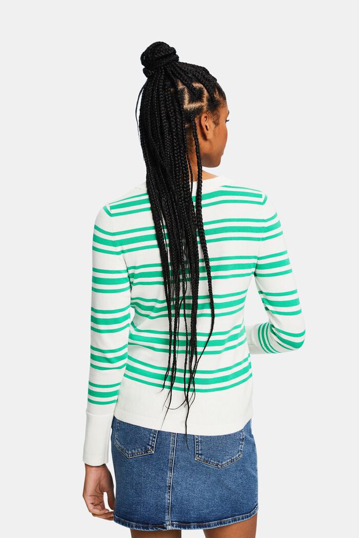 Striped Crewneck Sweatshirt, GREEN, detail image number 2