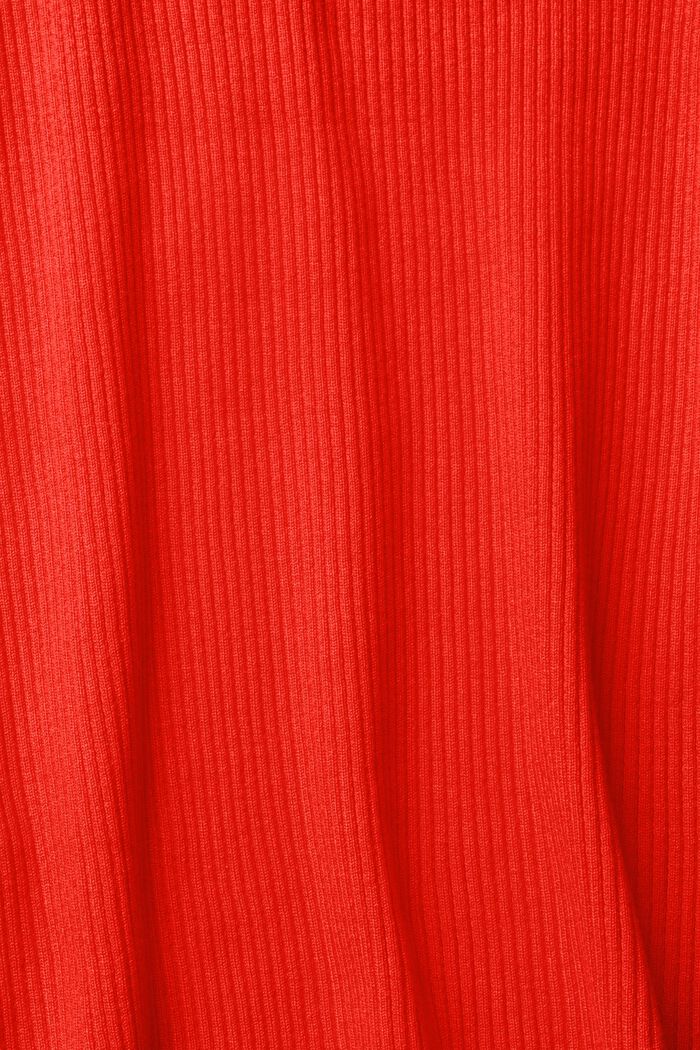 Rib-knit jumper with turn-down collar, RED, detail image number 5
