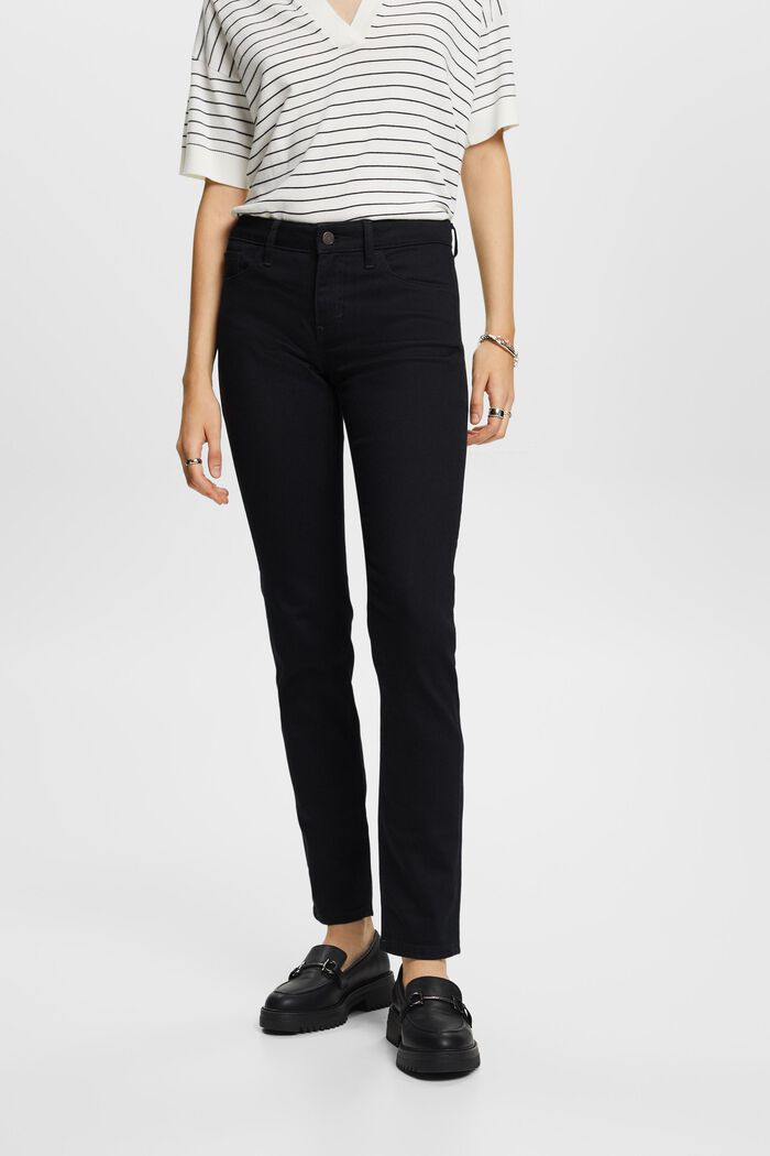 Mid-rise slim fit stretch jeans, BLACK RINSE, detail image number 0