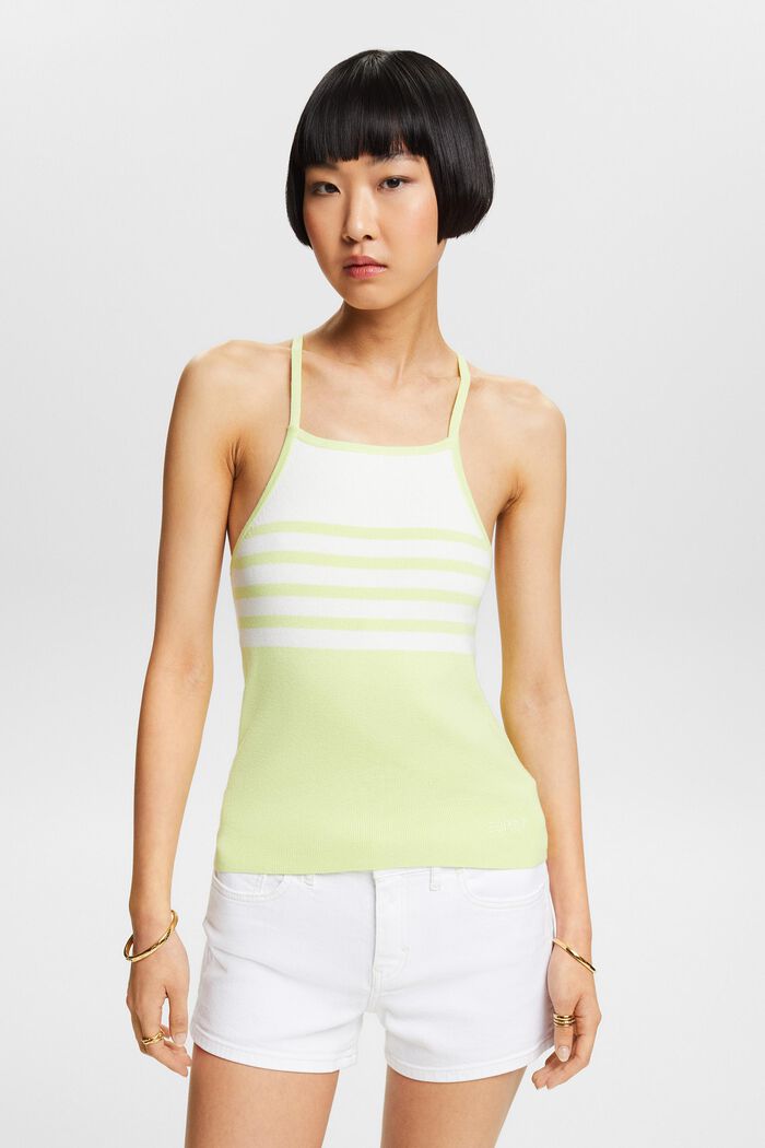 Striped Tie-Back Top, BRIGHT YELLOW, detail image number 0