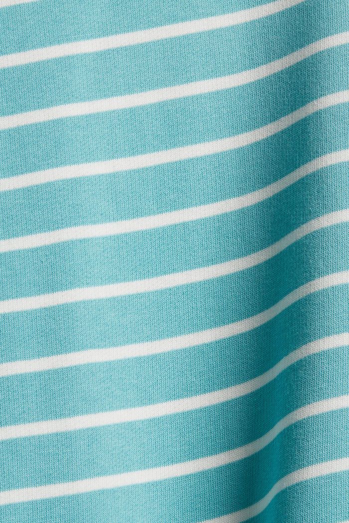 Striped sweatshirt made of organic cotton, TURQUOISE, detail image number 4