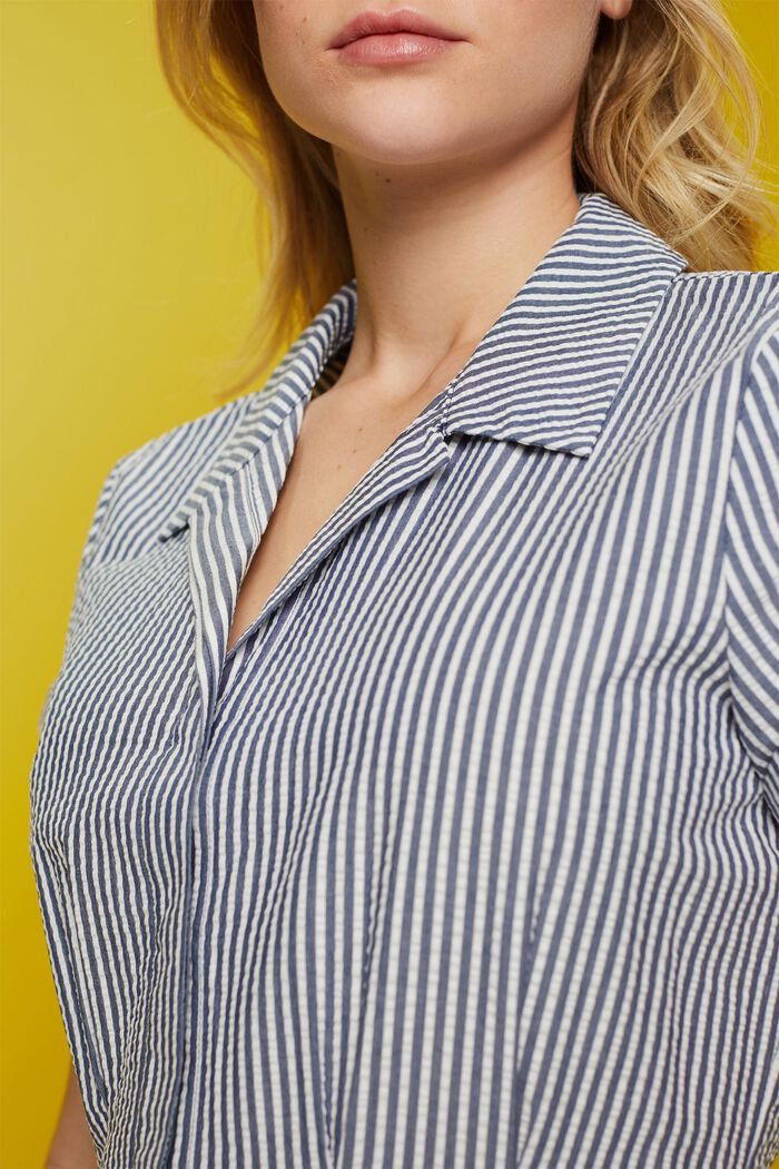 Seersucker shirt dress, 100% cotton, NAVY, detail image number 2