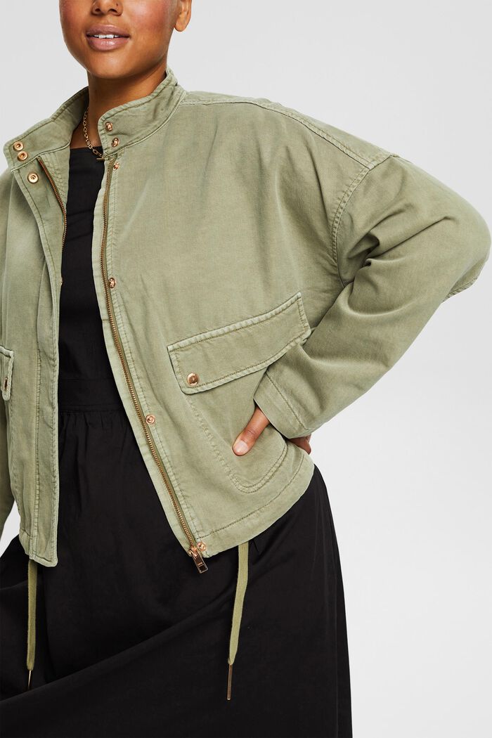 CURVY short jacket made with TENCEL™, LIGHT KHAKI, detail image number 2