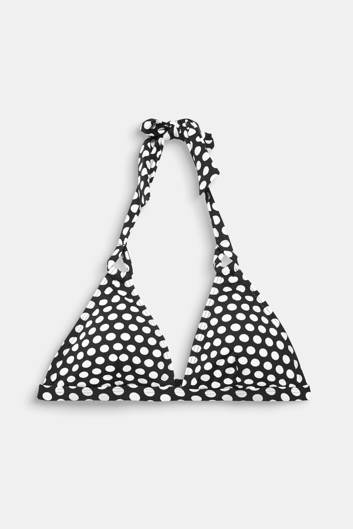 Padded halter neck top with a polka dot print