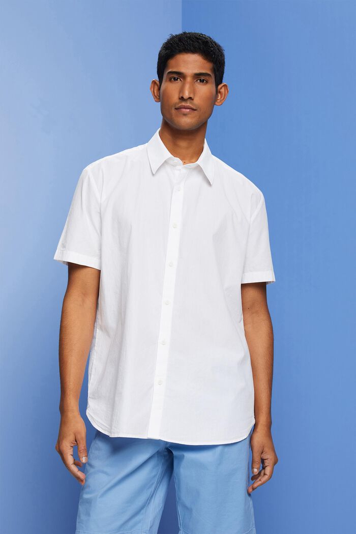 Short Sleeve Button Down Shirt, WHITE, detail image number 0