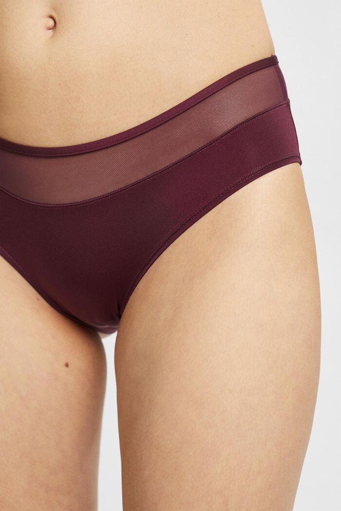 Microfibre shorts with mesh waistband, BORDEAUX RED, detail image number 0