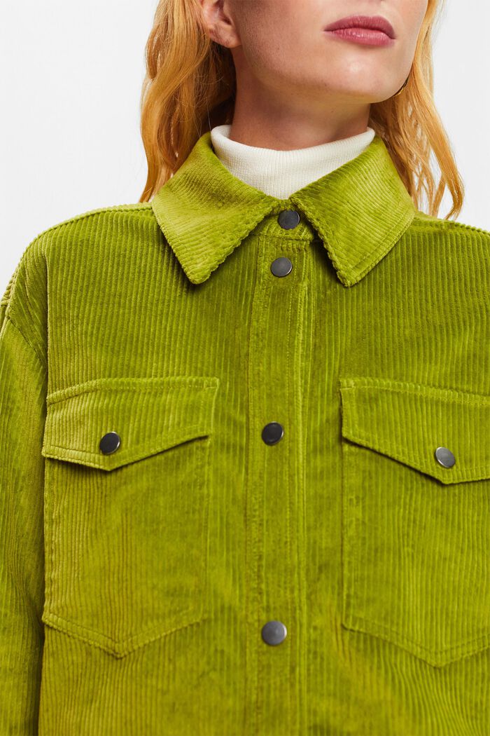 Corduroy Button-Down Shirt, LEAF GREEN, detail image number 1