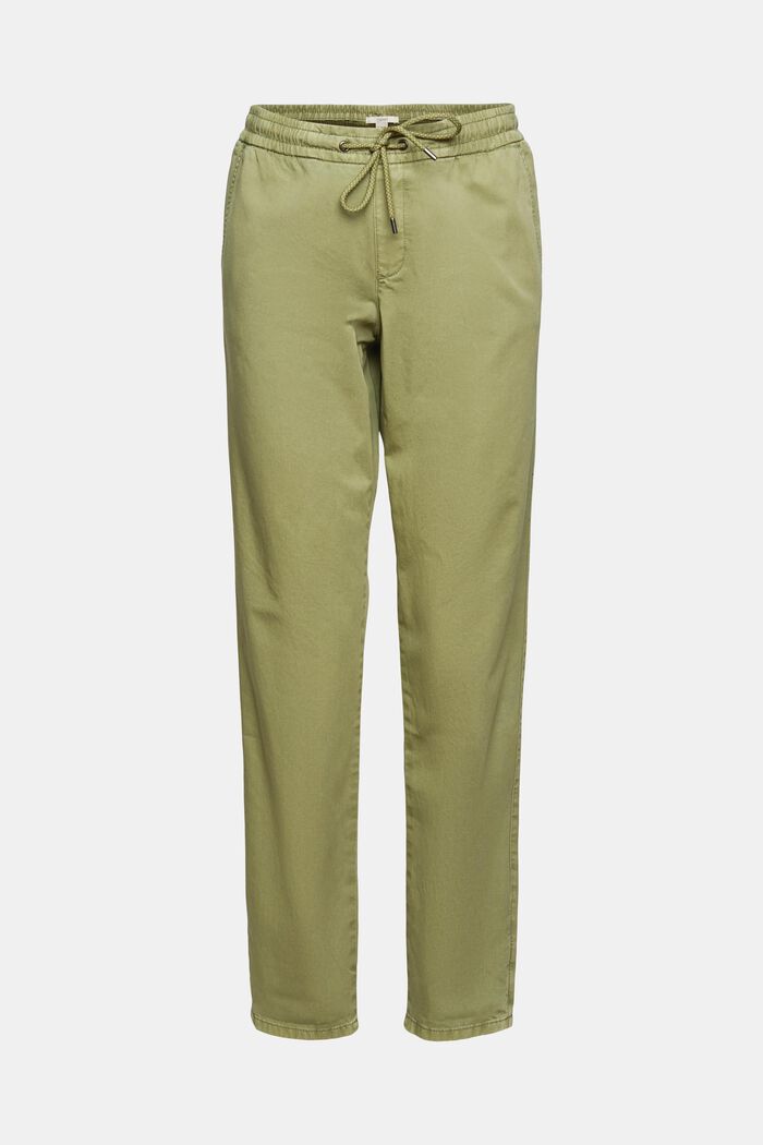 Trousers with a drawstring waistband made of pima cotton