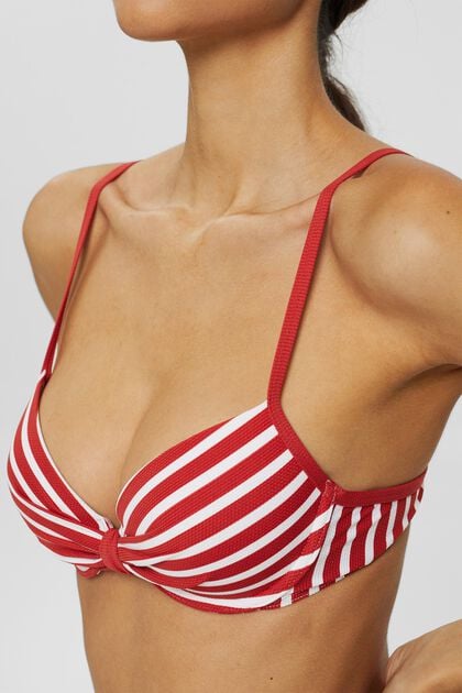 Recycled: padded top with stripes