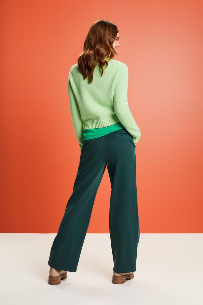 High-Rise Wide-Fit Chino, EMERALD GREEN, detail image number 3