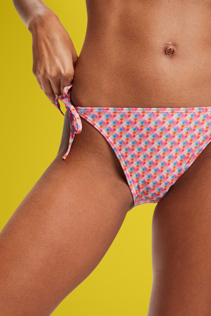 Multi-coloured bikini bottoms with ties, PINK FUCHSIA, detail image number 1