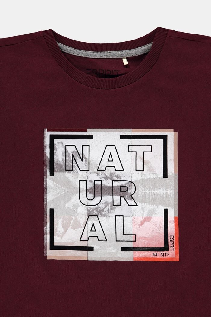 Long sleeve top with a reflective print, BORDEAUX RED, detail image number 2