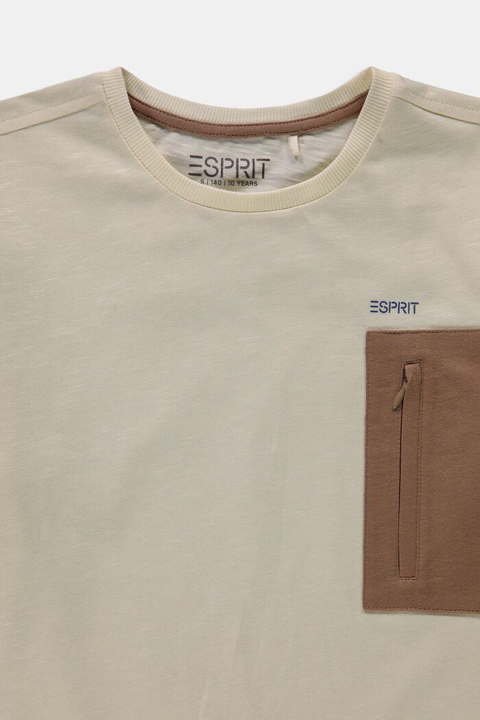 Long sleeve top with a zip pocket, CREAM BEIGE, detail image number 2