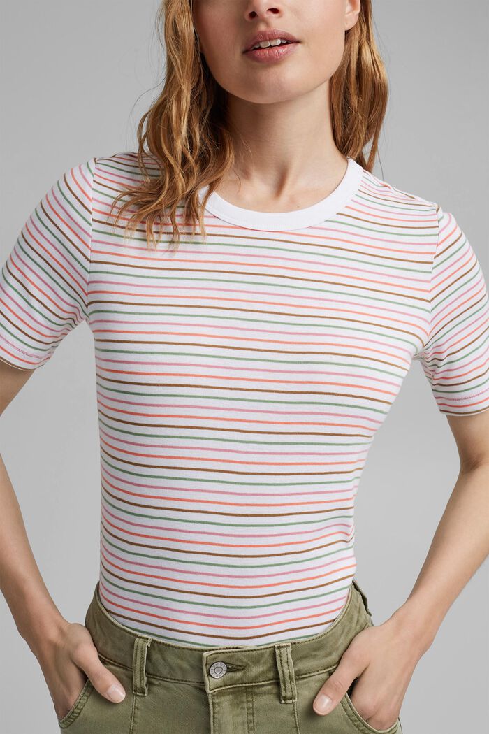Striped T-shirt made of 100% organic cotton, WHITE, detail image number 2