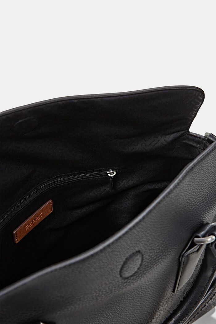 Vegan: faux leather shoulder bag, BLACK, detail image number 4